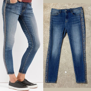 Driftwood Jackie High Rise Embroidered Skinny Jeans Women’s Size 29 Blue